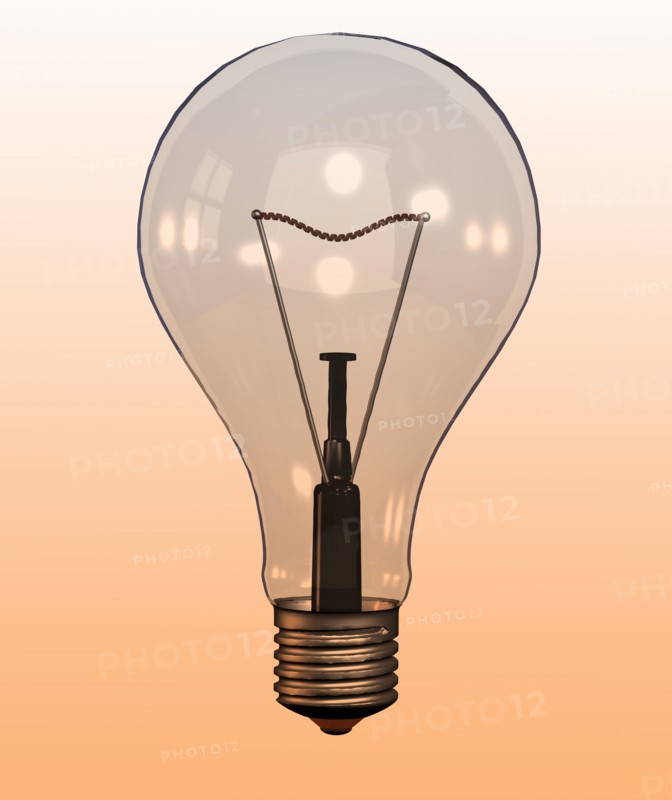 Single "light bulb" on coloured background. 
Photo: Calysta Images