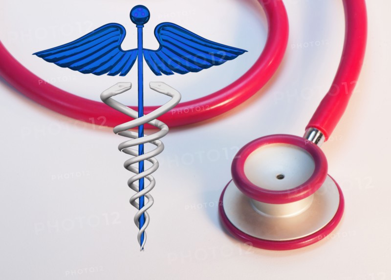 Caduceus and stethoscope. 
Photo: Calysta Images