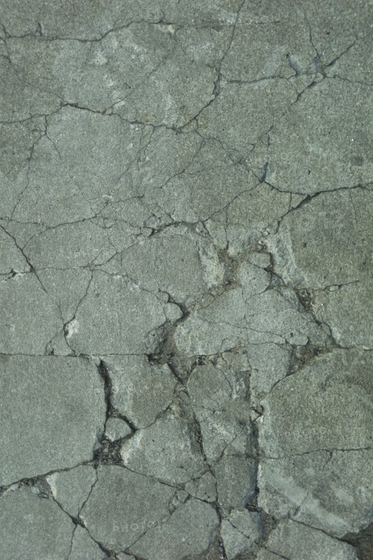 Cracked concrete.