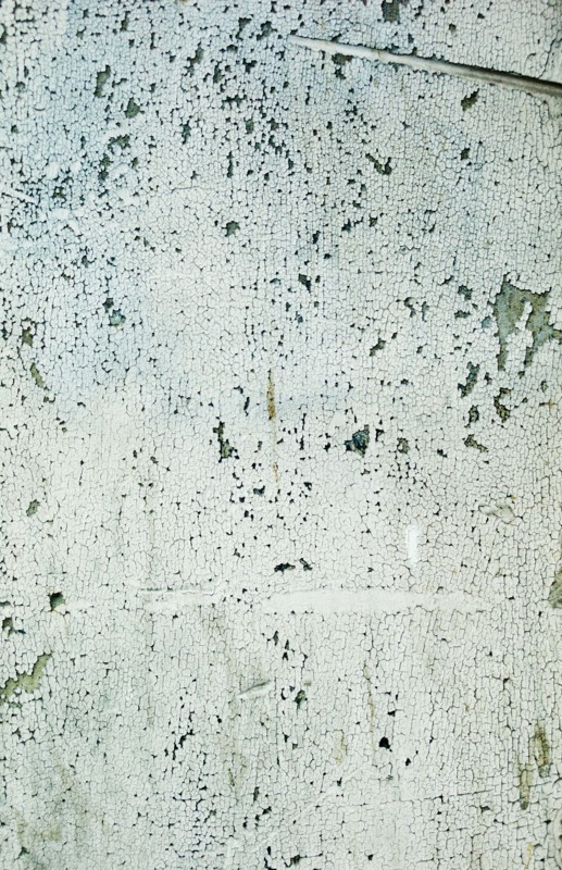 Peeling paint.