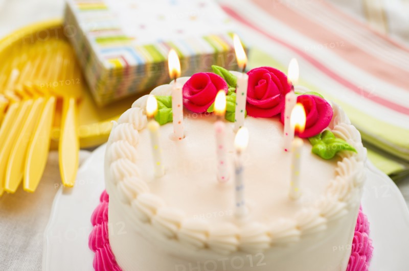 Cake with candles.
