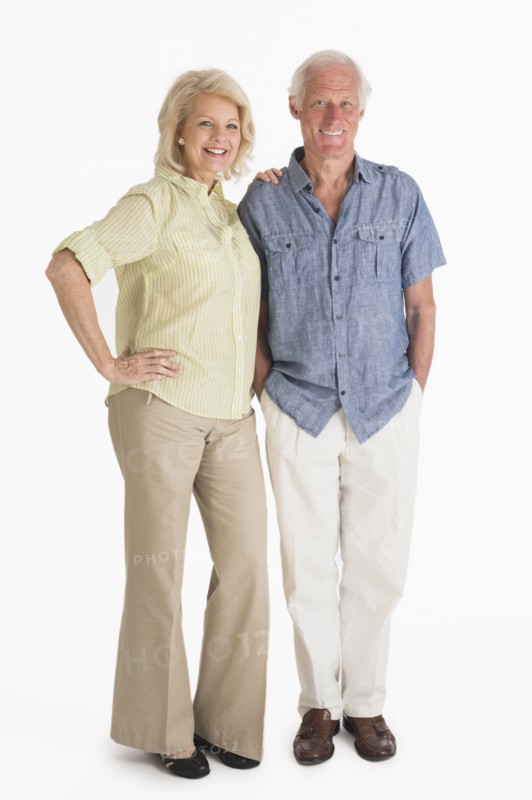 Studio portrait of couple.