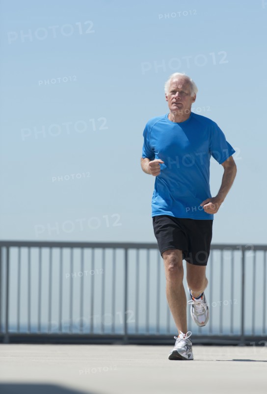 Senior man jogging.
