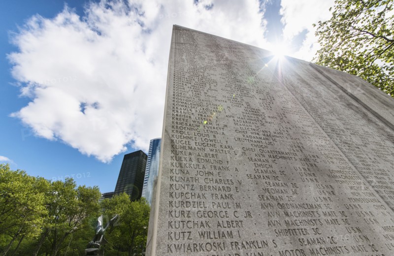 USA, New York State, New York City, Battery Park, Monument to Soldiers and Sailors lost at Sea in WWII.