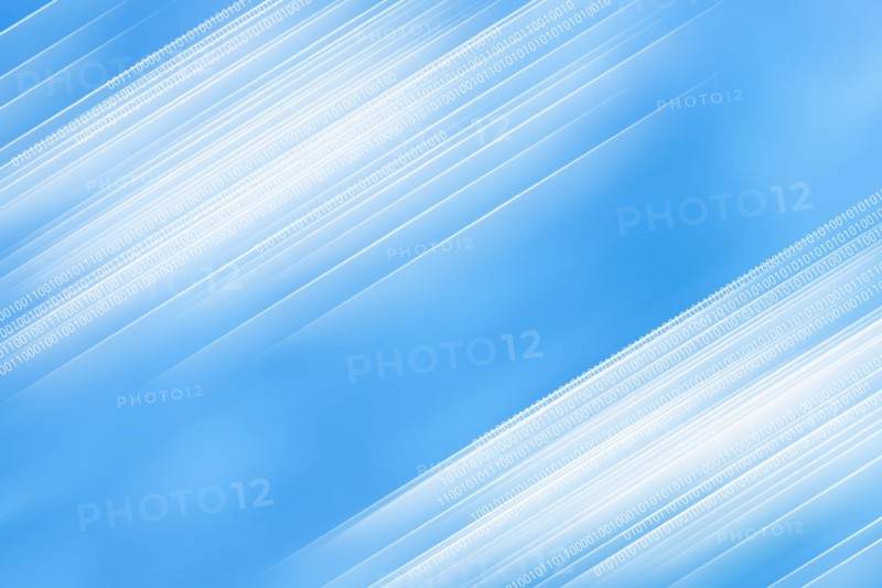 Blue and white pattern with binary code.