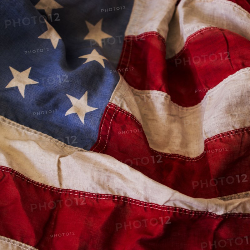 Studio shot of American flag.