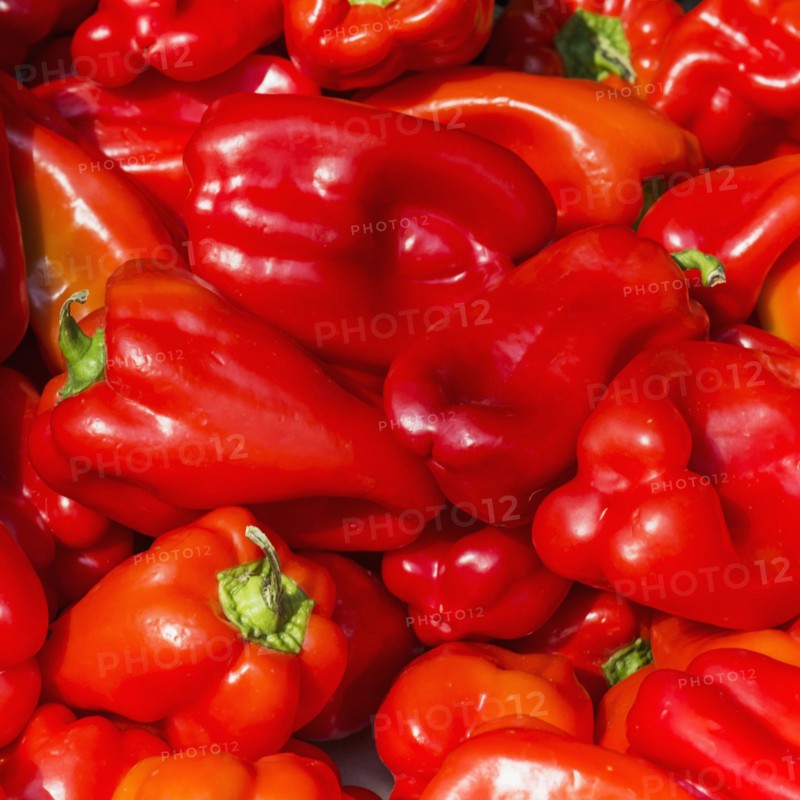 Fresh red peppers .