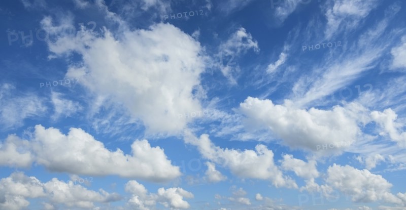 Blue sky and white clouds.