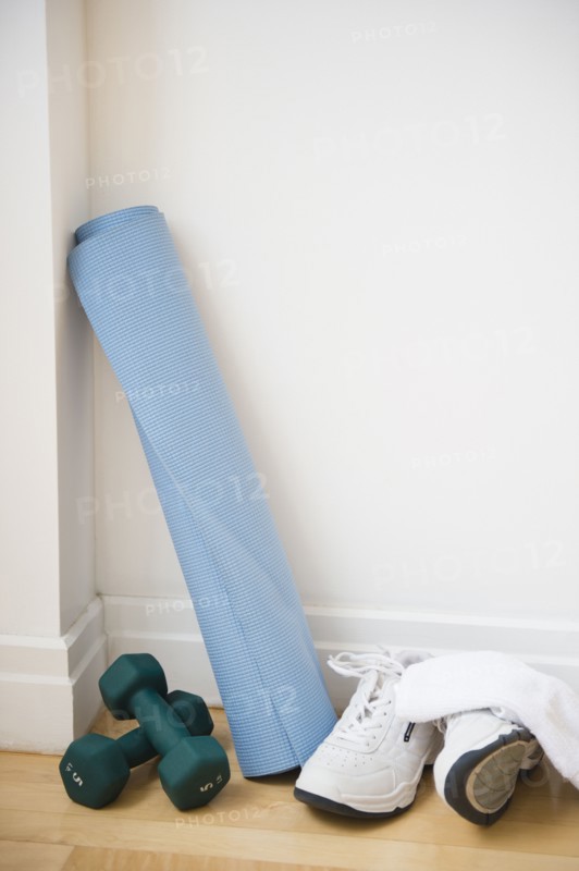 Exercising equipment at home. Photo : Jamie Grill