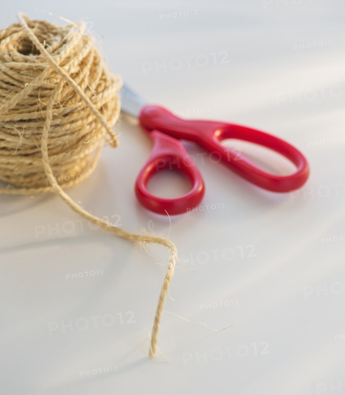 Coiled string and scissors. Photo: Daniel Grill