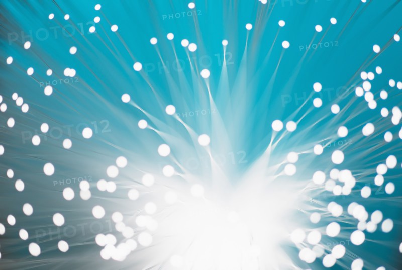 Fiber optic glowing, studio shot.