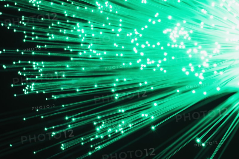 Fiber optic glowing, studio shot.