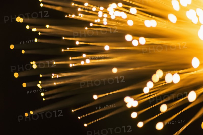 Fiber optic glowing, studio shot.