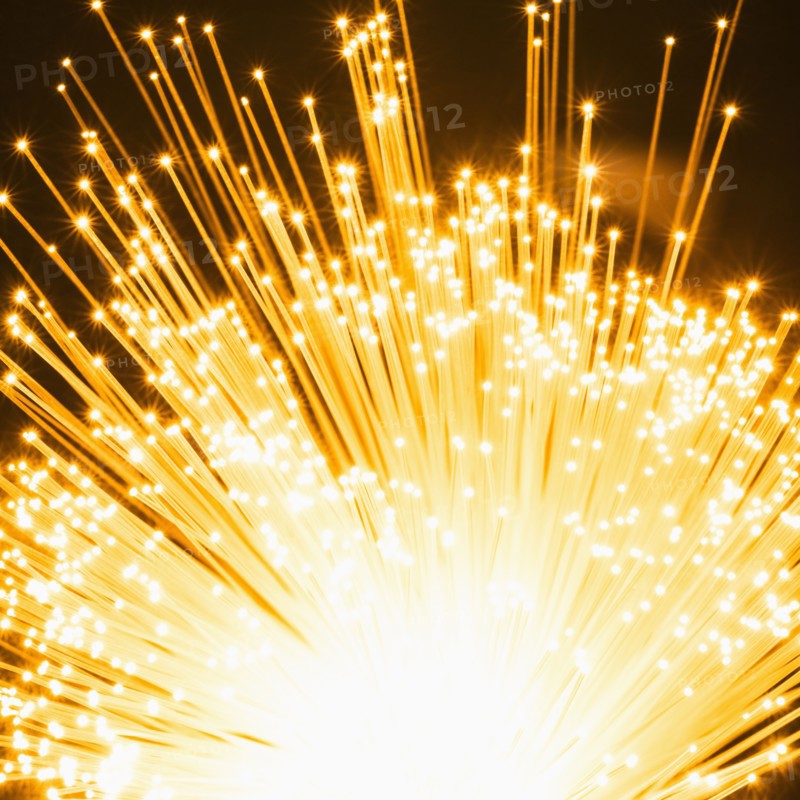 Fiber optic glowing, studio shot.