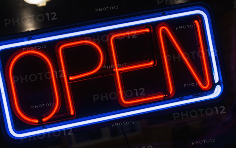 Open neon sign.