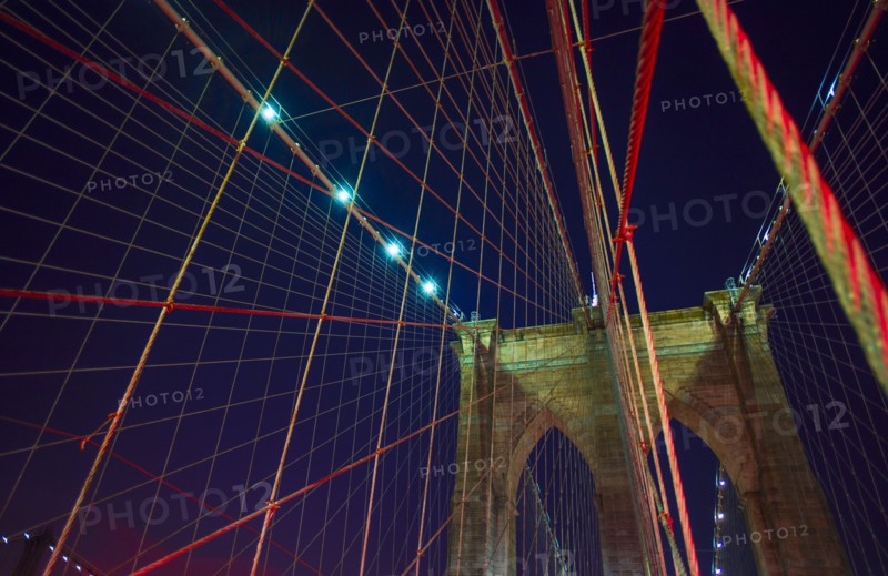 Brooklyn bridge at night.