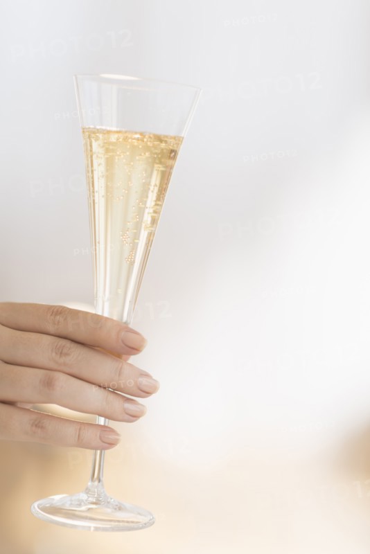 Glass with champagne.