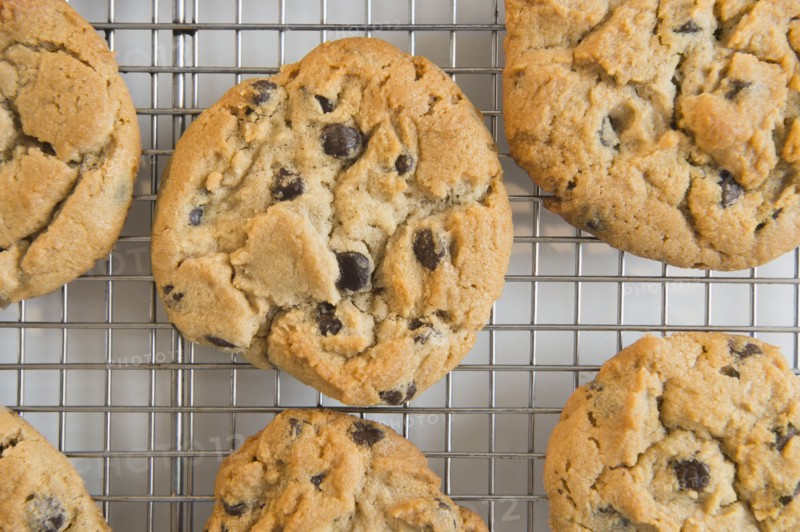 Studio shot of chocolate chip cookies. Photo: Jamie Grill