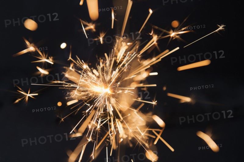Studio shot of sparkler. Photo : Jamie Grill