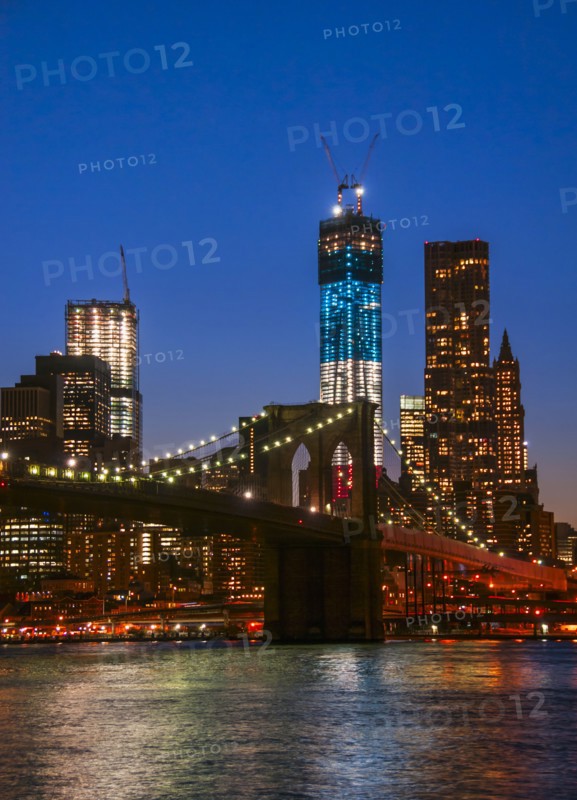 View over Hudson River towards Manhattan with Freedom Tower One and Brooklyn Bridge. Photo: Daniel Grill