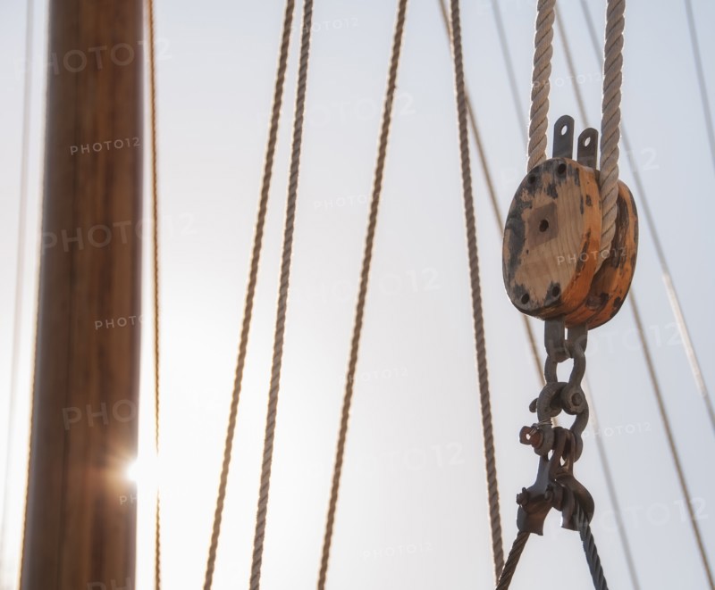 Close-up view of ropes on yacht deck. Photo: Daniel Grill