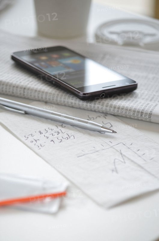 Smartphone with stationery.
