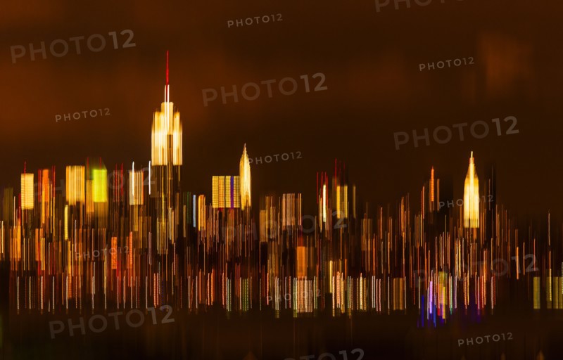 Digitally blurred skyline of Manhattan. New York City, New York.