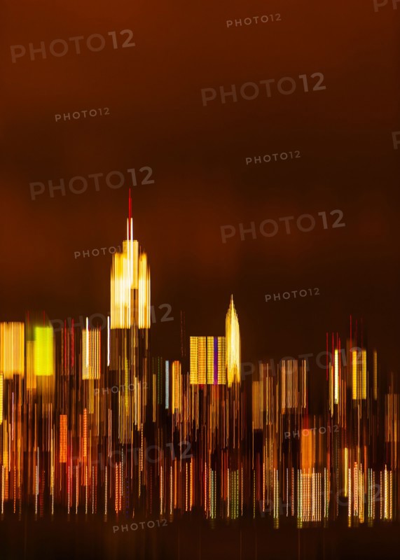 Digitally blurred skyline of Manhattan. New York City, New York.