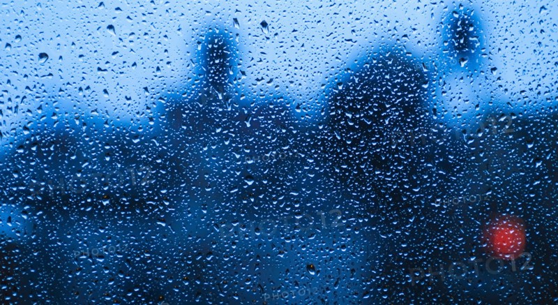 Droplets on window. New York City, New York.