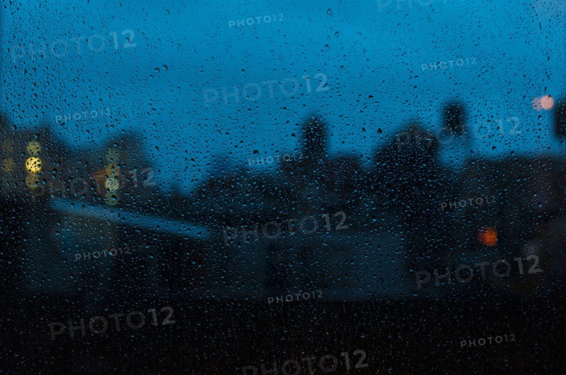 Droplets on window. New York City, New York.