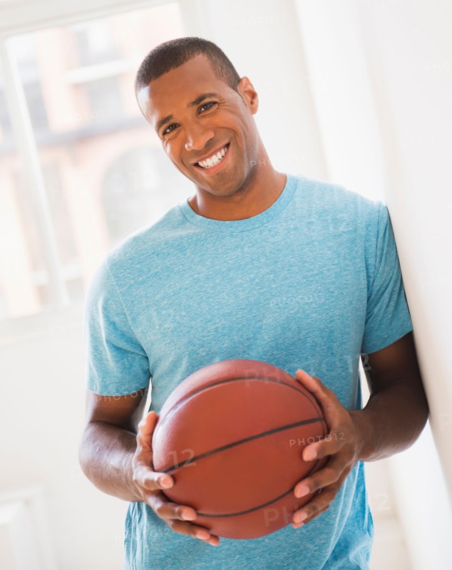 Young man with basketball