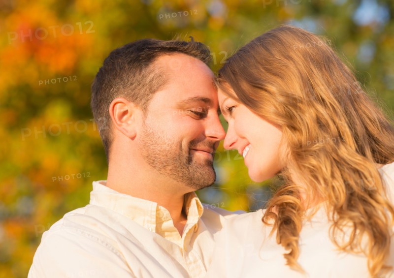 Couple smiling outdoors