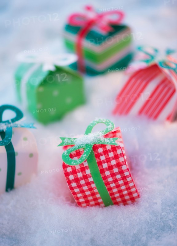 Studio shot of small Christmas presents