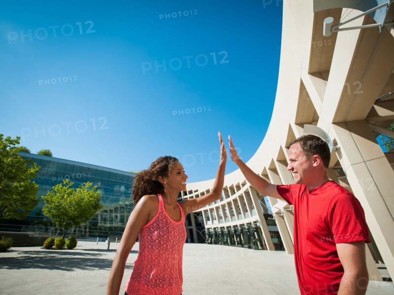 Man and woman in sportswear