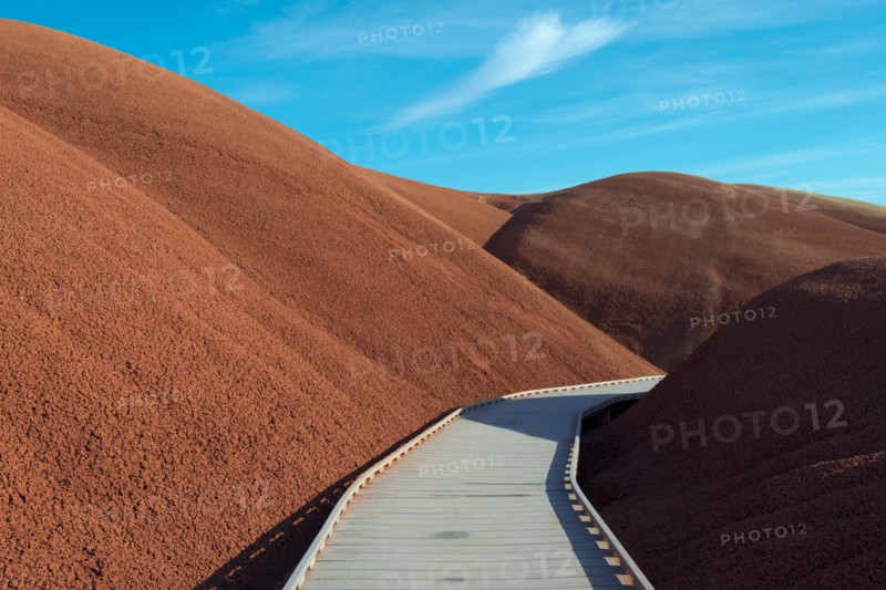Boardwalk through hills