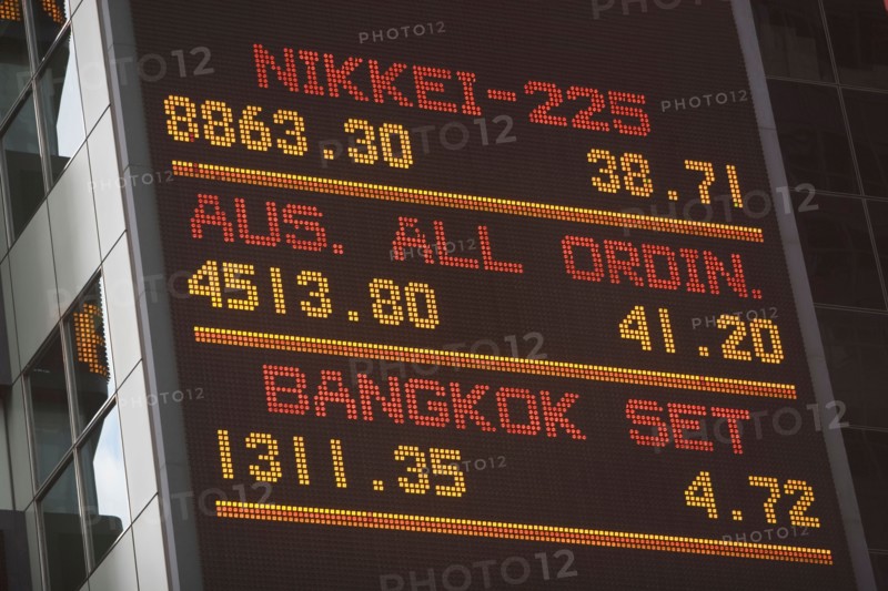 Close up of trading board at stock exchange. Photo: Alan Schein