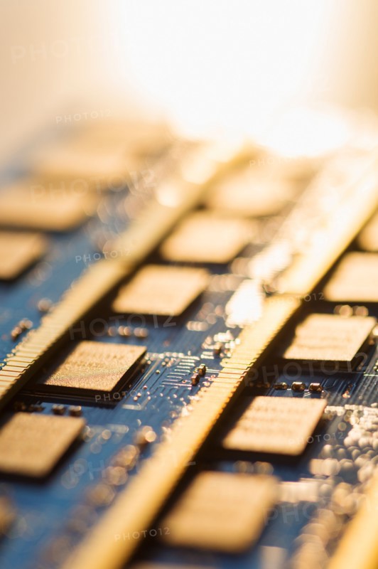 Studio shot of computer chips.
