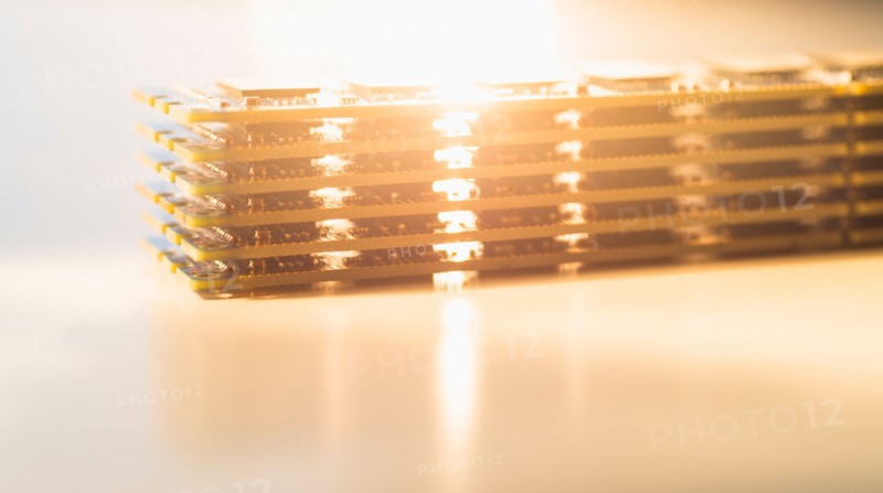 Studio shot of computer chips.