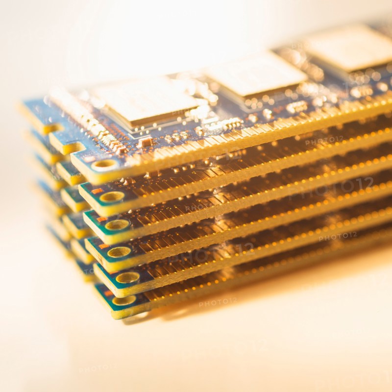 Studio shot of computer chips.