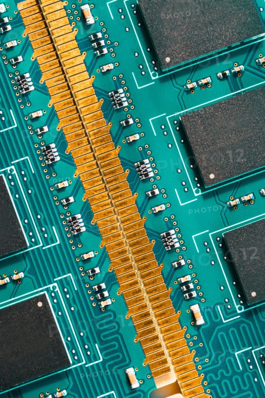 Studio shot of computer chip.