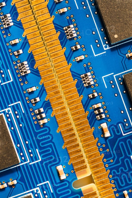 Studio shot of computer chip.