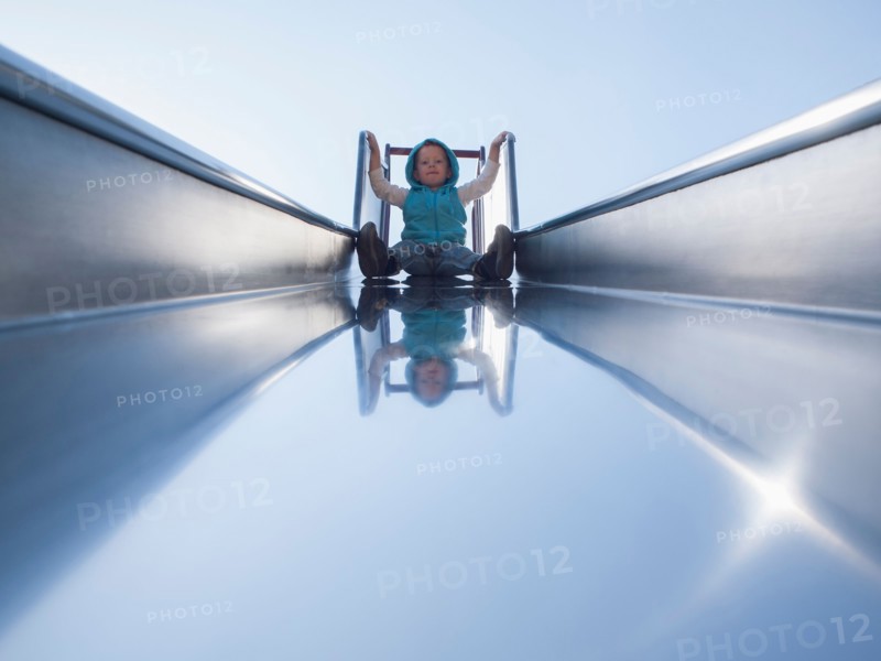 Toddler on slide