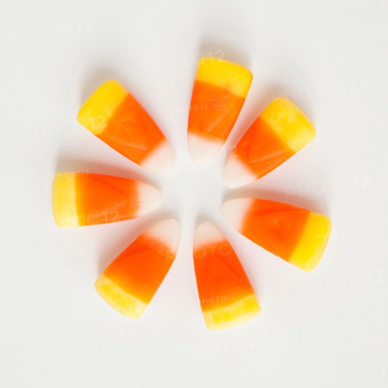 Studio Shot of candy corn imitating flower