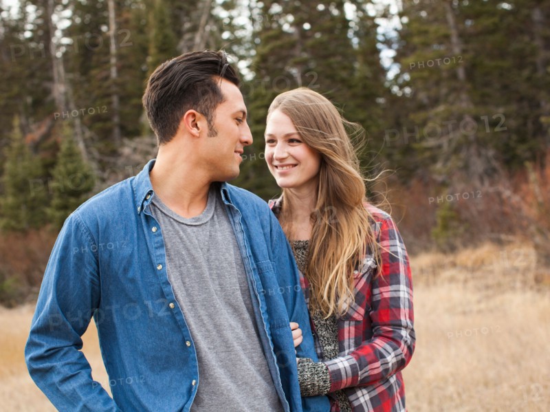 Portrait of young couple in non-urban scene