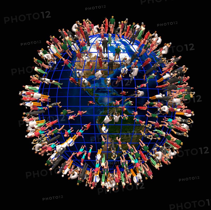 Earth crowded with people