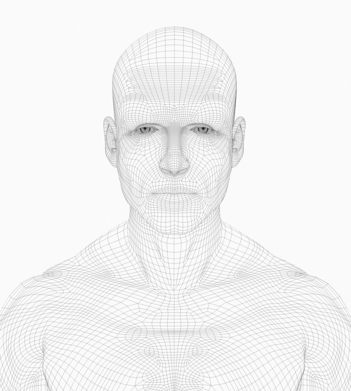 Digitally generated male figure