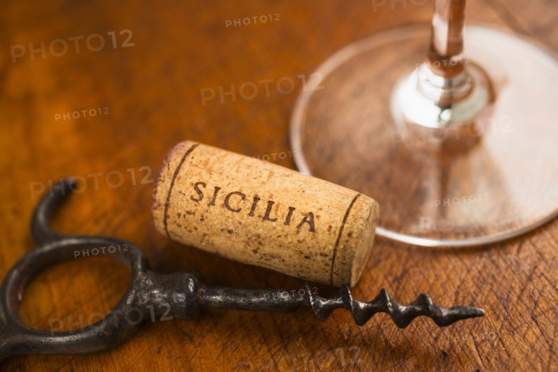 Cork with corkscrew.
