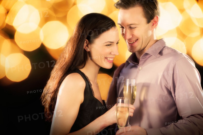 Couple celebrating new year's eve.