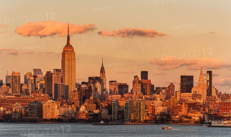 Skyline at sunset. New York, New York.
