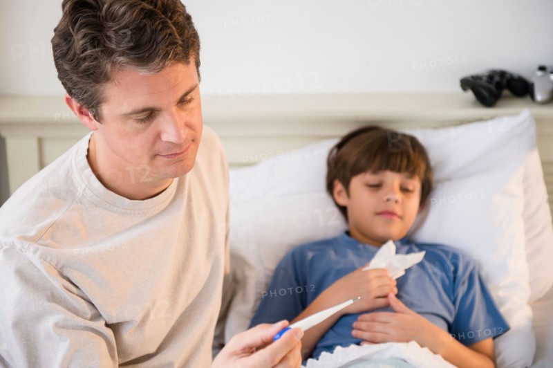 Father taking care of sick son (8-9)